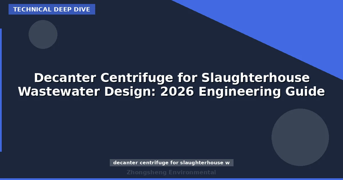 Decanter Centrifuge for Slaughterhouse Wastewater Design: 2026 Engineering Guide