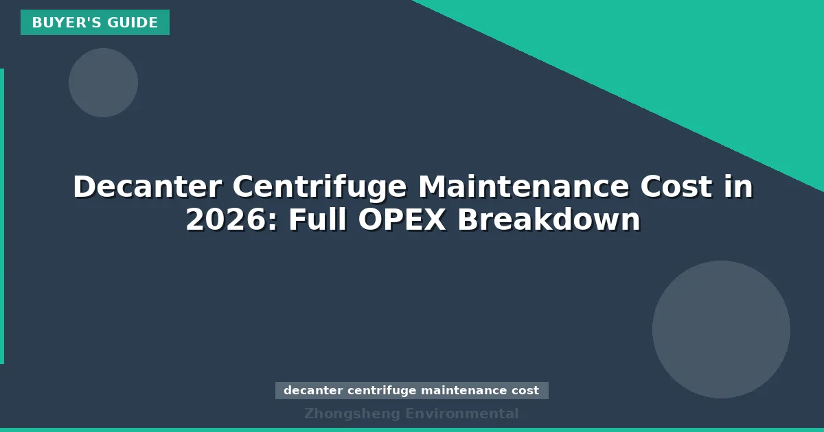 Decanter Centrifuge Maintenance Cost in 2026: Full OPEX Breakdown