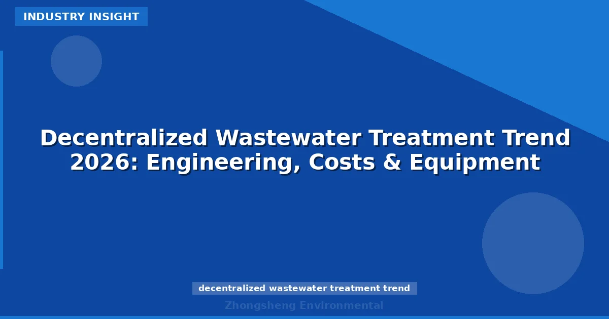 Decentralized Wastewater Treatment Trend 2026: Engineering, Costs & Equipment