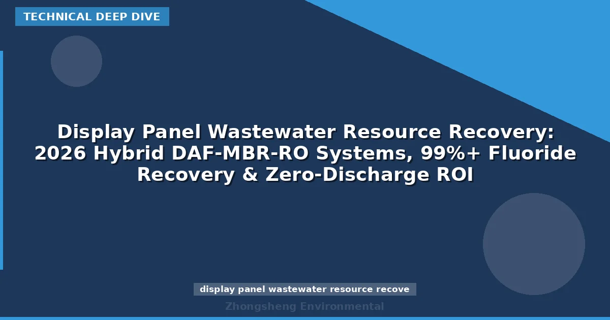 Display Panel Wastewater Resource Recovery: 2026 Hybrid DAF-MBR-RO Systems, 99%+ Fluoride Recovery & Zero-Discharge ROI