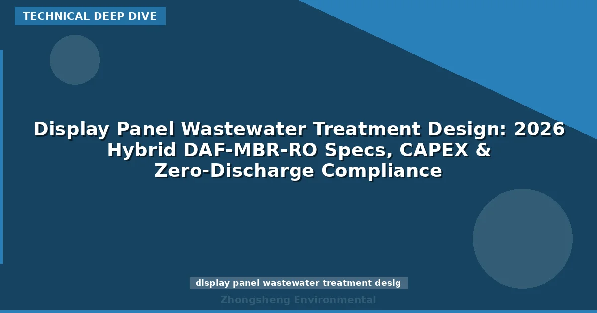 Display Panel Wastewater Treatment Design: 2026 Hybrid DAF-MBR-RO Specs, CAPEX & Zero-Discharge Compliance
