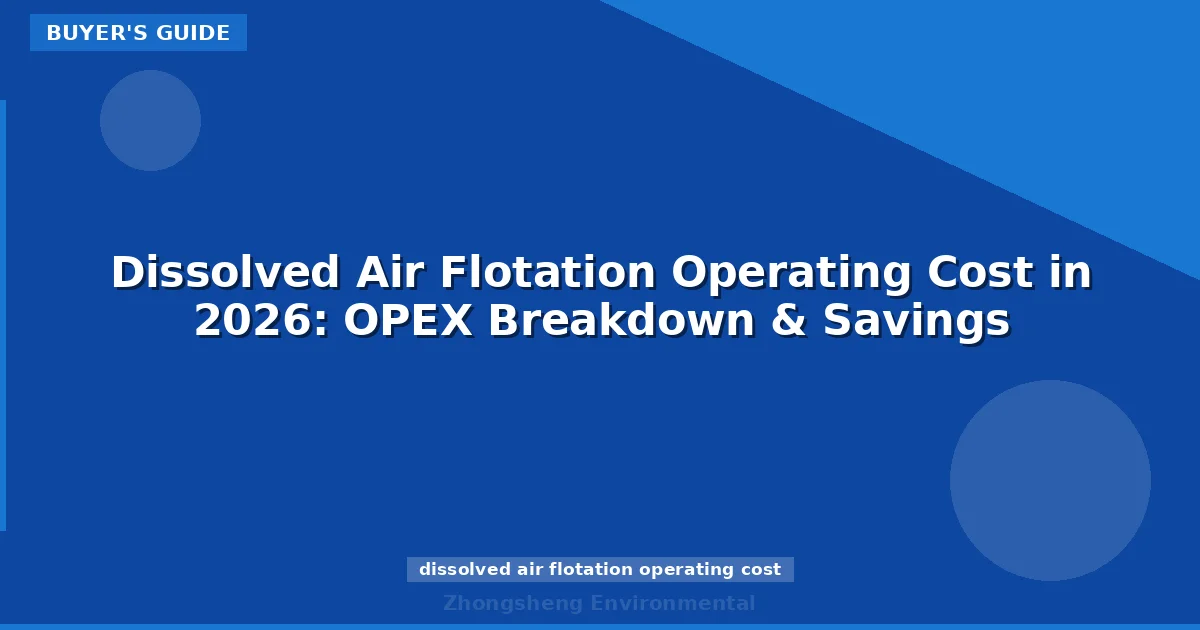 Dissolved Air Flotation Operating Cost in 2026: OPEX Breakdown & Savings