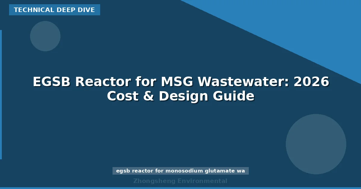 EGSB Reactor for MSG Wastewater: 2026 Cost & Design Guide