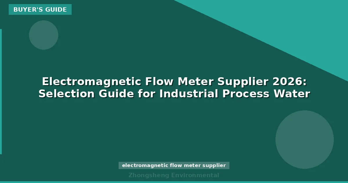 Electromagnetic Flow Meter Supplier 2026: Selection Guide for Industrial Process Water