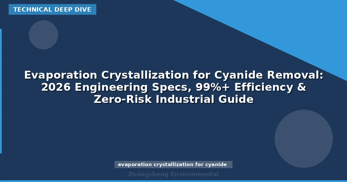 Evaporation Crystallization for Cyanide Removal: 2026 Engineering Specs, 99%+ Efficiency & Zero-Risk Industrial Guide