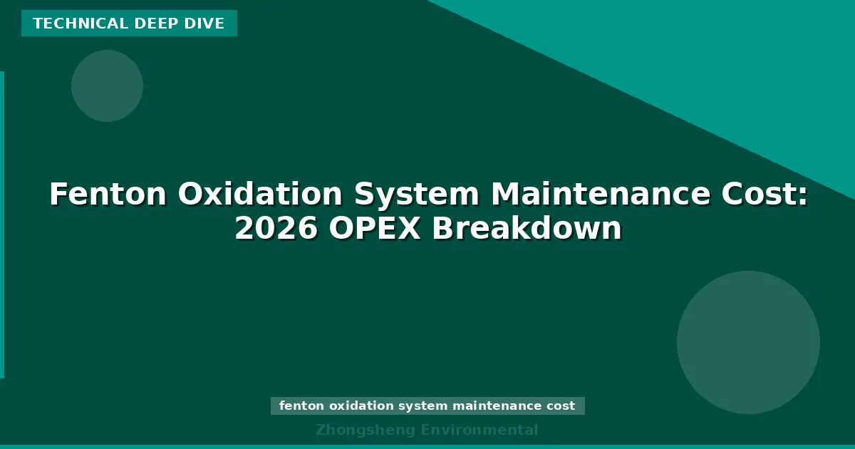 Fenton Oxidation System Maintenance Cost: 2026 OPEX Breakdown