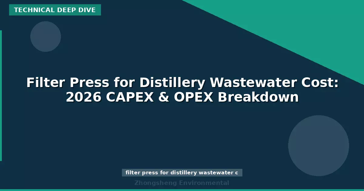 Filter Press for Distillery Wastewater Cost: 2026 CAPEX & OPEX Breakdown