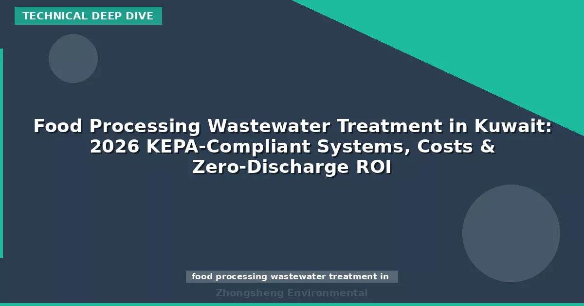 Food Processing Wastewater Treatment in Kuwait: 2026 KEPA-Compliant Systems, Costs & Zero-Discharge ROI