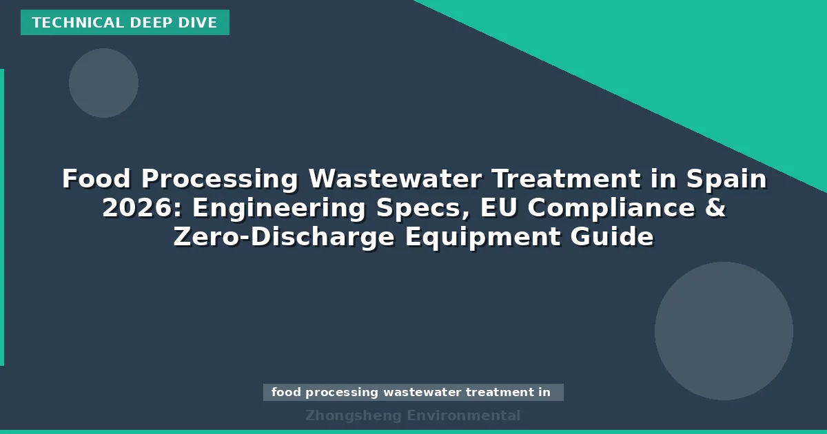 Food Processing Wastewater Treatment in Spain 2026: Engineering Specs, EU Compliance & Zero-Discharge Equipment Guide