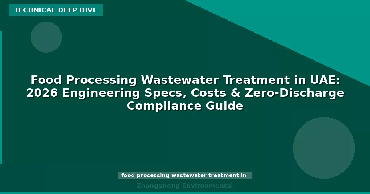 Food Processing Wastewater Treatment in UAE: 2026 Engineering Specs, Costs & Zero-Discharge Compliance Guide