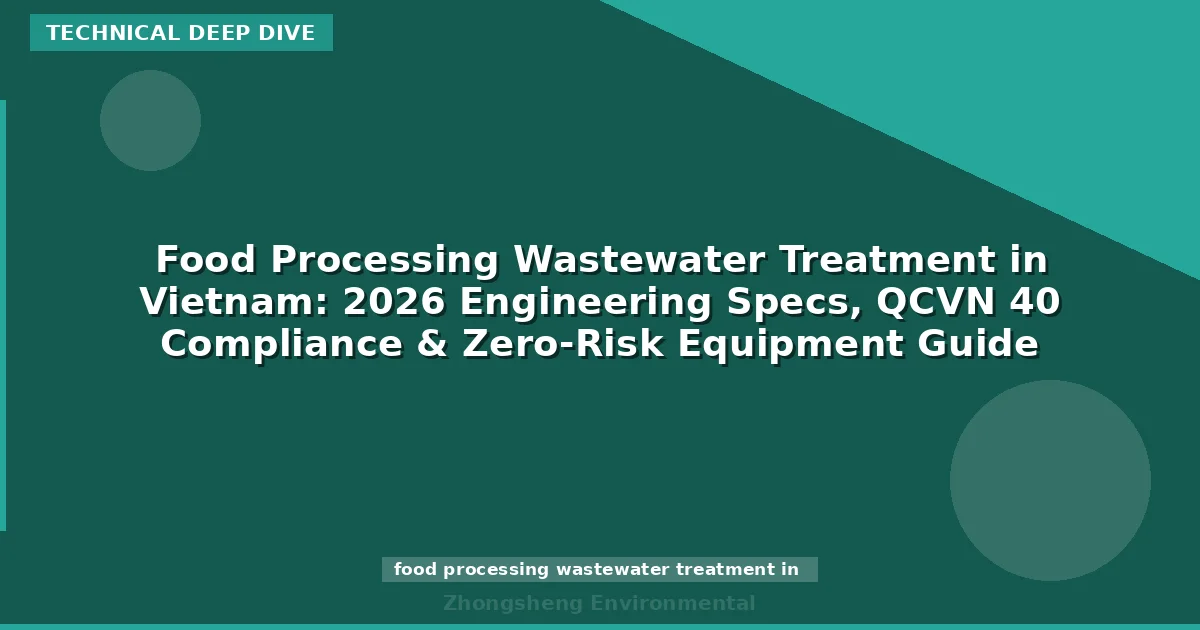 Food Processing Wastewater Treatment in Vietnam: 2026 Engineering Specs, QCVN 40 Compliance & Zero-Risk Equipment Guide