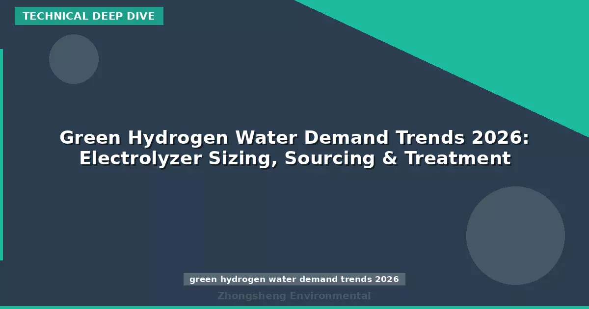 Green Hydrogen Water Demand Trends 2026: Electrolyzer Sizing, Sourcing & Treatment