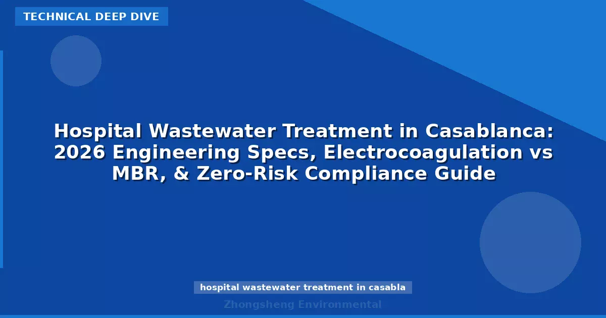 Hospital Wastewater Treatment in Casablanca: 2026 Engineering Specs, Electrocoagulation vs MBR, & Zero-Risk Compliance Guide