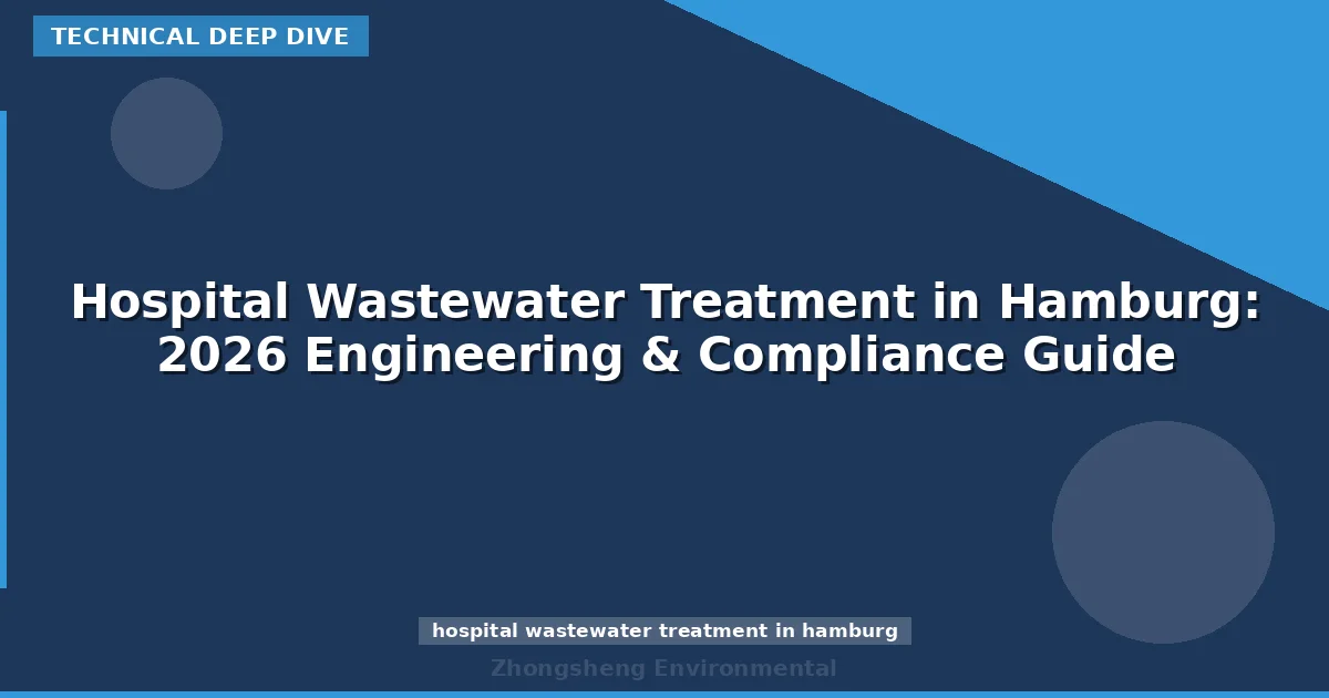 Hospital Wastewater Treatment in Hamburg: 2026 Engineering & Compliance Guide