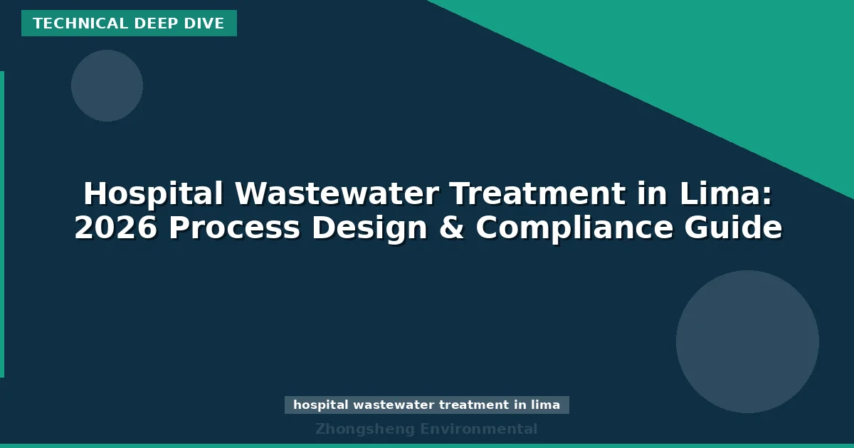 Hospital Wastewater Treatment in Lima: 2026 Process Design & Compliance Guide