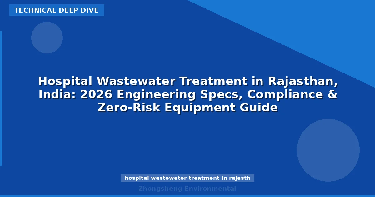 Hospital Wastewater Treatment in Rajasthan, India: 2026 Engineering Specs, Compliance & Zero-Risk Equipment Guide
