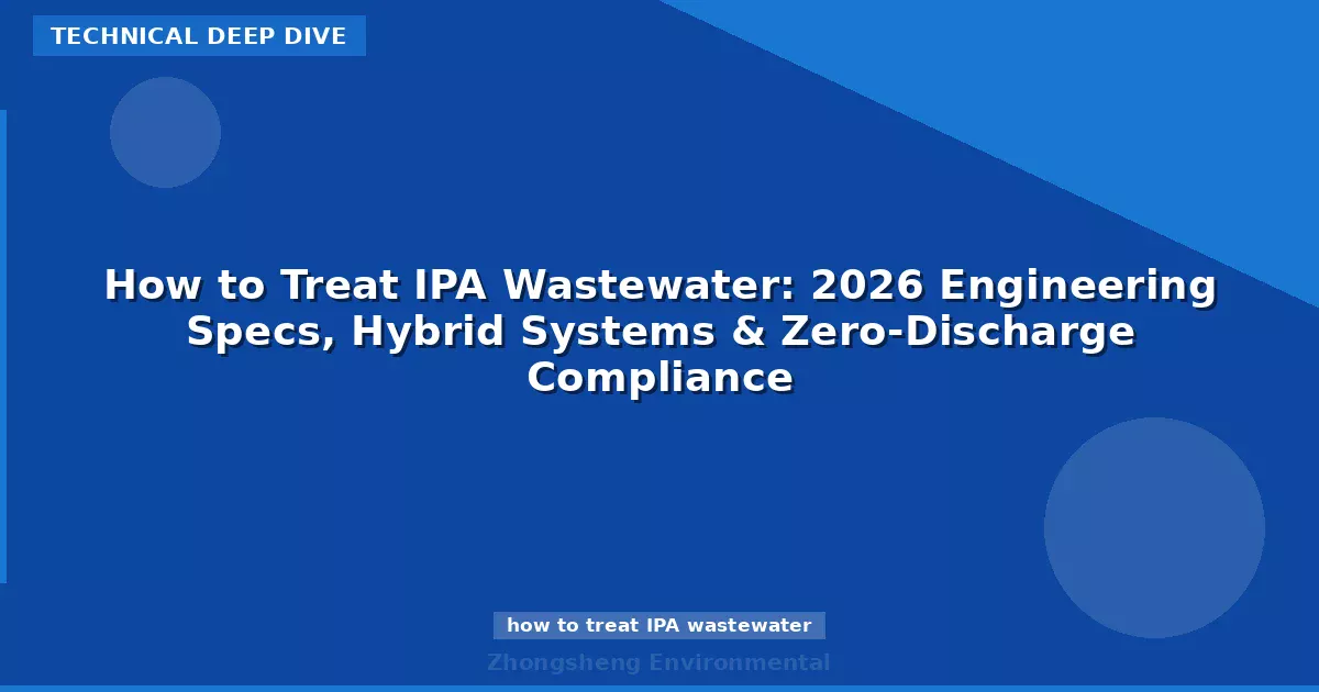 How to Treat IPA Wastewater: 2026 Engineering Specs, Hybrid Systems & Zero-Discharge Compliance
