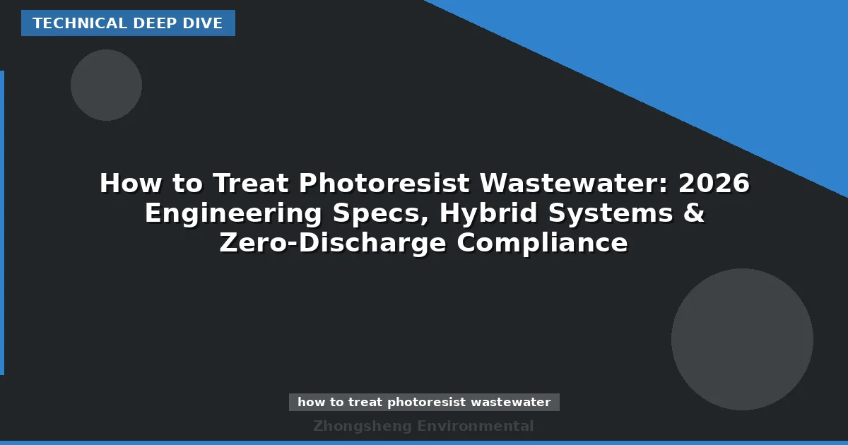 How to Treat Photoresist Wastewater: 2026 Engineering Specs, Hybrid Systems & Zero-Discharge Compliance