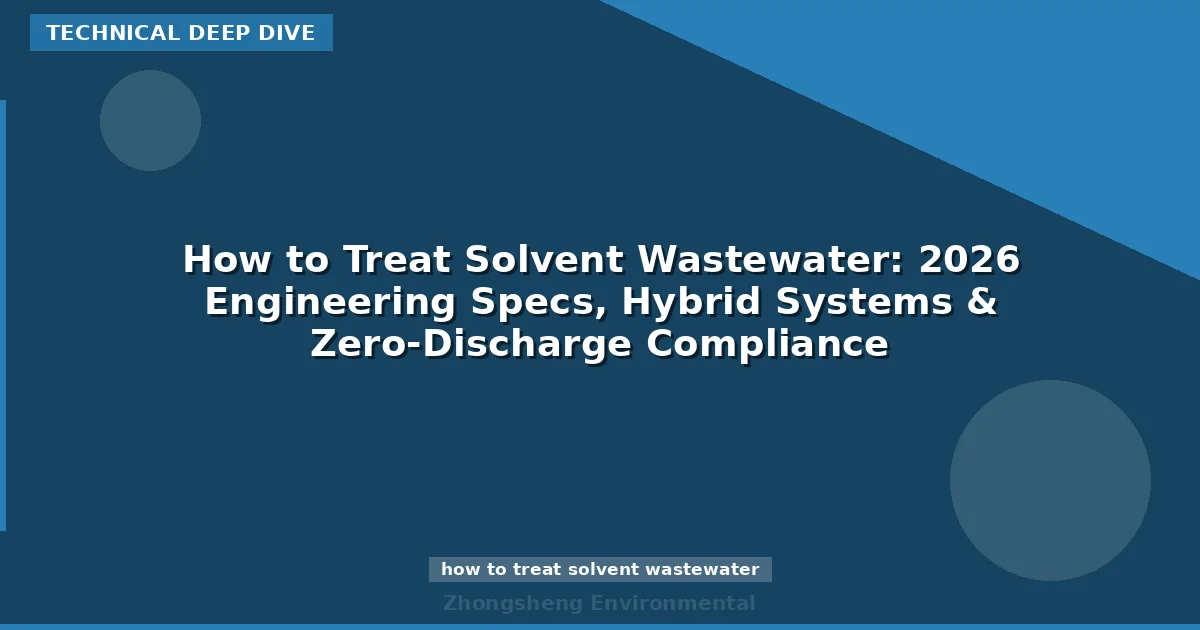 How to Treat Solvent Wastewater: 2026 Engineering Specs, Hybrid Systems & Zero-Discharge Compliance