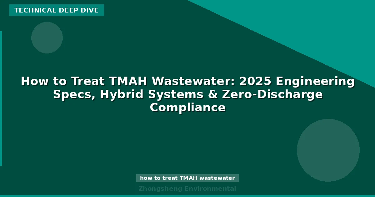 How to Treat TMAH Wastewater: 2025 Engineering Specs, Hybrid Systems & Zero-Discharge Compliance