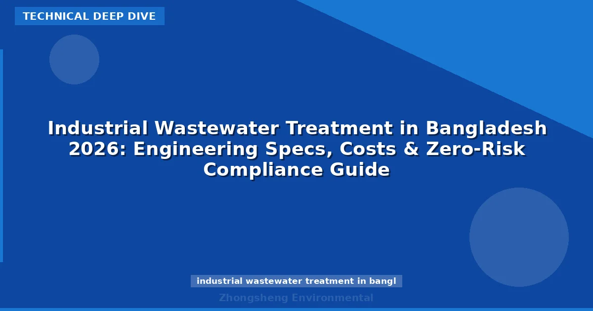 Industrial Wastewater Treatment in Bangladesh 2026: Engineering Specs, Costs & Zero-Risk Compliance Guide