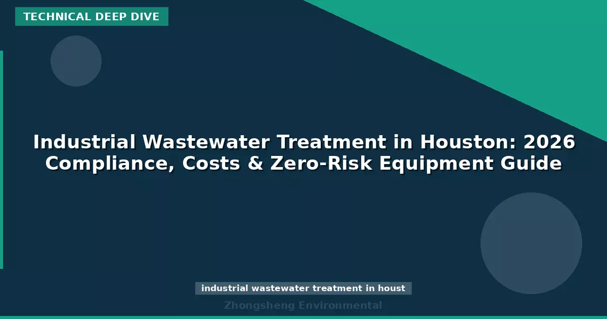 Industrial Wastewater Treatment in Houston: 2026 Compliance, Costs & Zero-Risk Equipment Guide