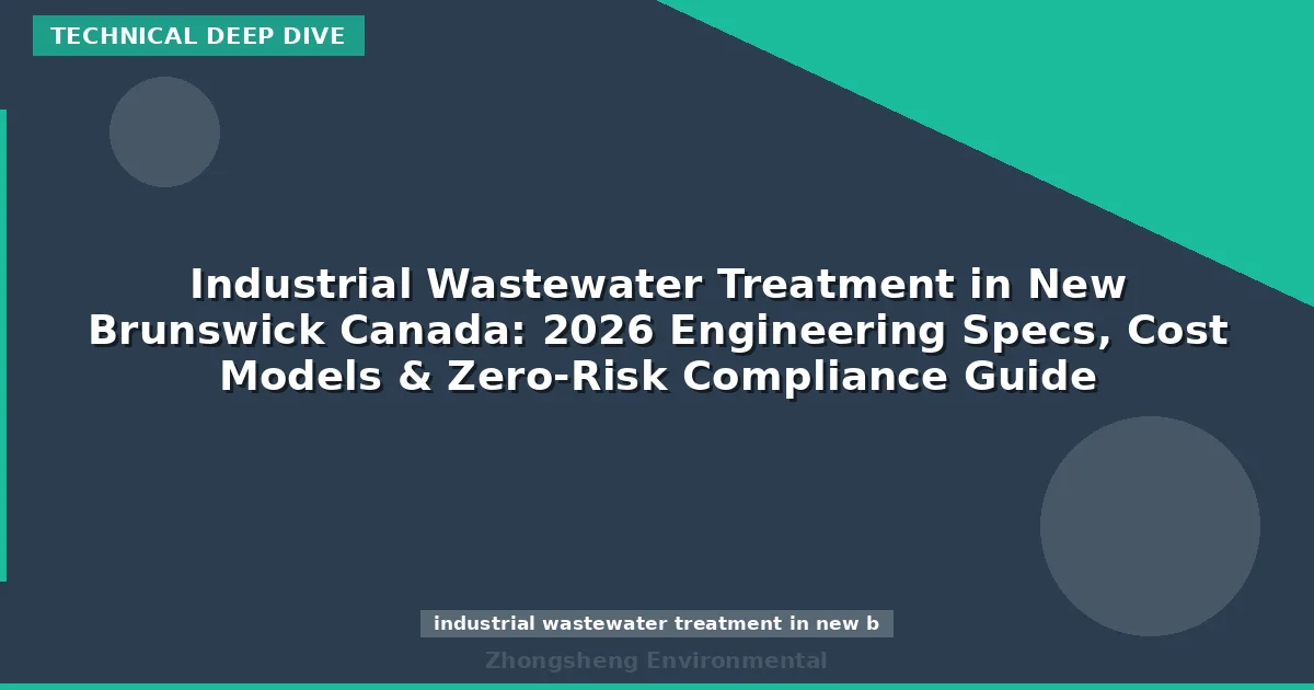 Industrial Wastewater Treatment in New Brunswick Canada: 2026 Engineering Specs, Cost Models & Zero-Risk Compliance Guide