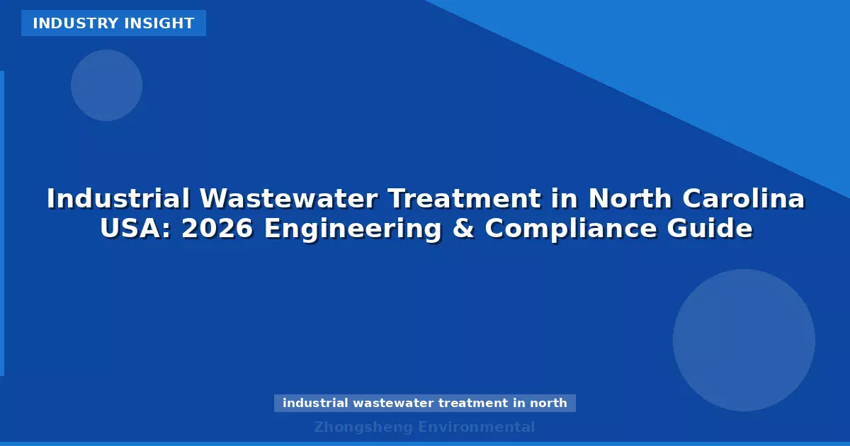 Industrial Wastewater Treatment in North Carolina USA: 2026 Engineering & Compliance Guide