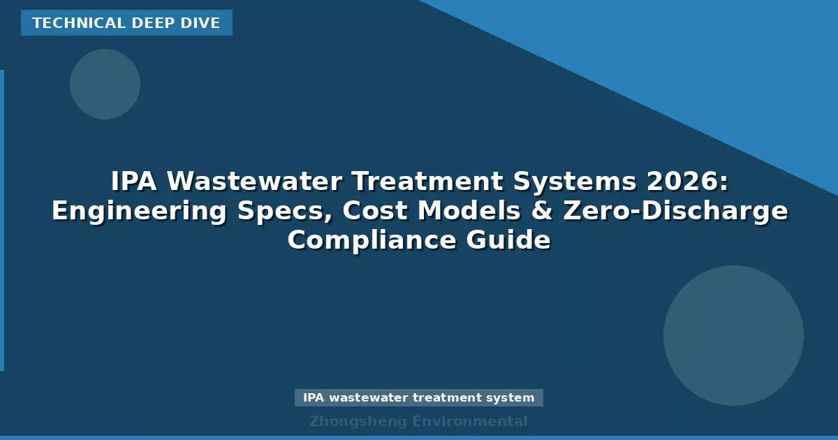 IPA Wastewater Treatment Systems 2026: Engineering Specs, Cost Models & Zero-Discharge Compliance Guide