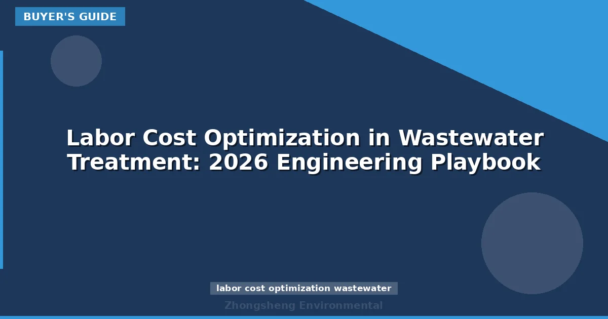 Labor Cost Optimization in Wastewater Treatment: 2026 Engineering Playbook