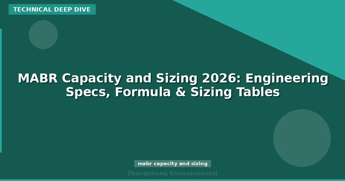 MABR Capacity and Sizing 2026: Engineering Specs, Formula & Sizing Tables