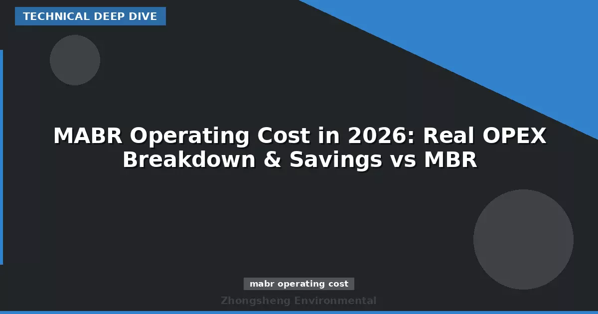 MABR Operating Cost in 2026: Real OPEX Breakdown & Savings vs MBR