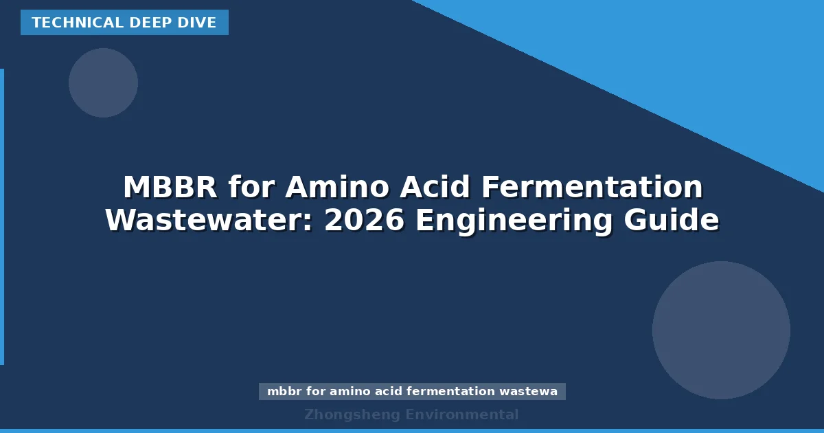 MBBR for Amino Acid Fermentation Wastewater: 2026 Engineering Guide
