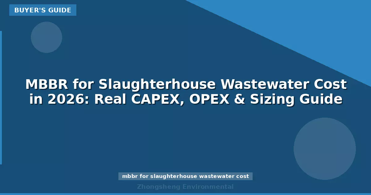 MBBR for Slaughterhouse Wastewater Cost in 2026: Real CAPEX, OPEX & Sizing Guide