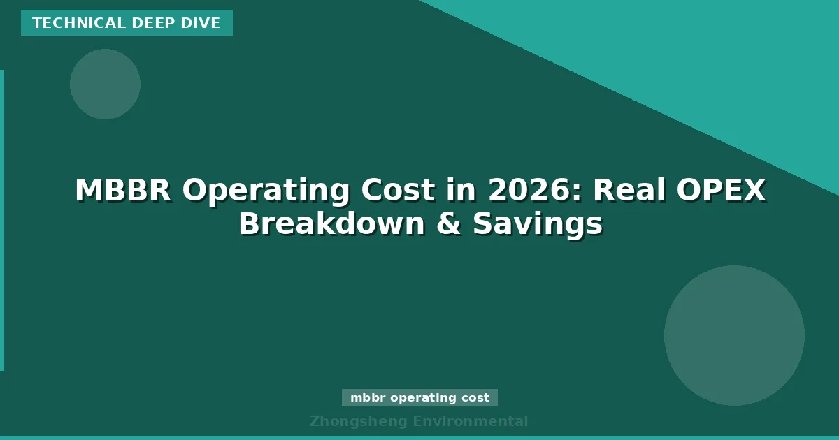 MBBR Operating Cost in 2026: Real OPEX Breakdown & Savings