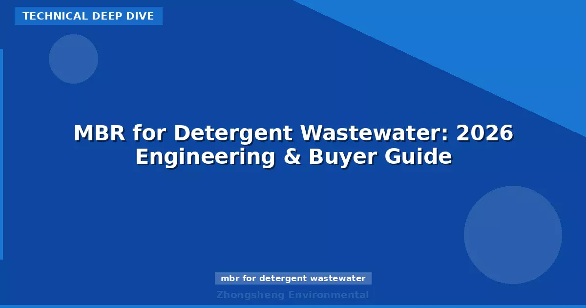 MBR for Detergent Wastewater: 2026 Engineering & Buyer Guide