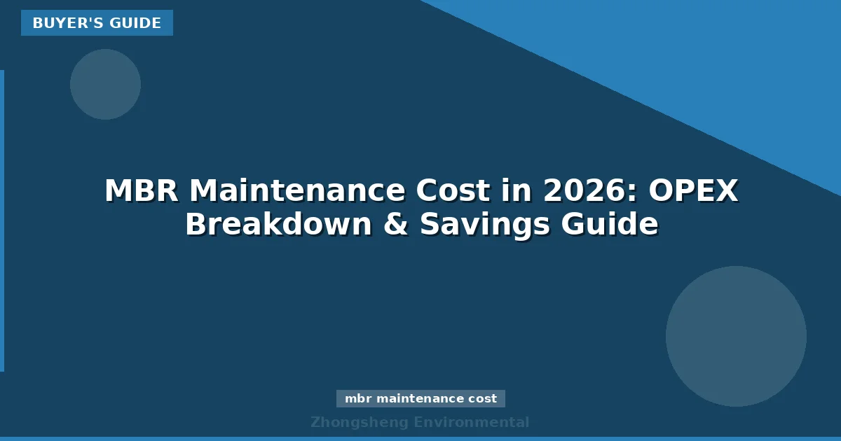 MBR Maintenance Cost in 2026: OPEX Breakdown & Savings Guide
