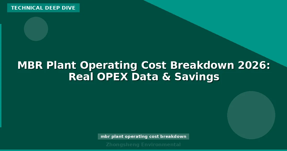 MBR Plant Operating Cost Breakdown 2026: Real OPEX Data & Savings