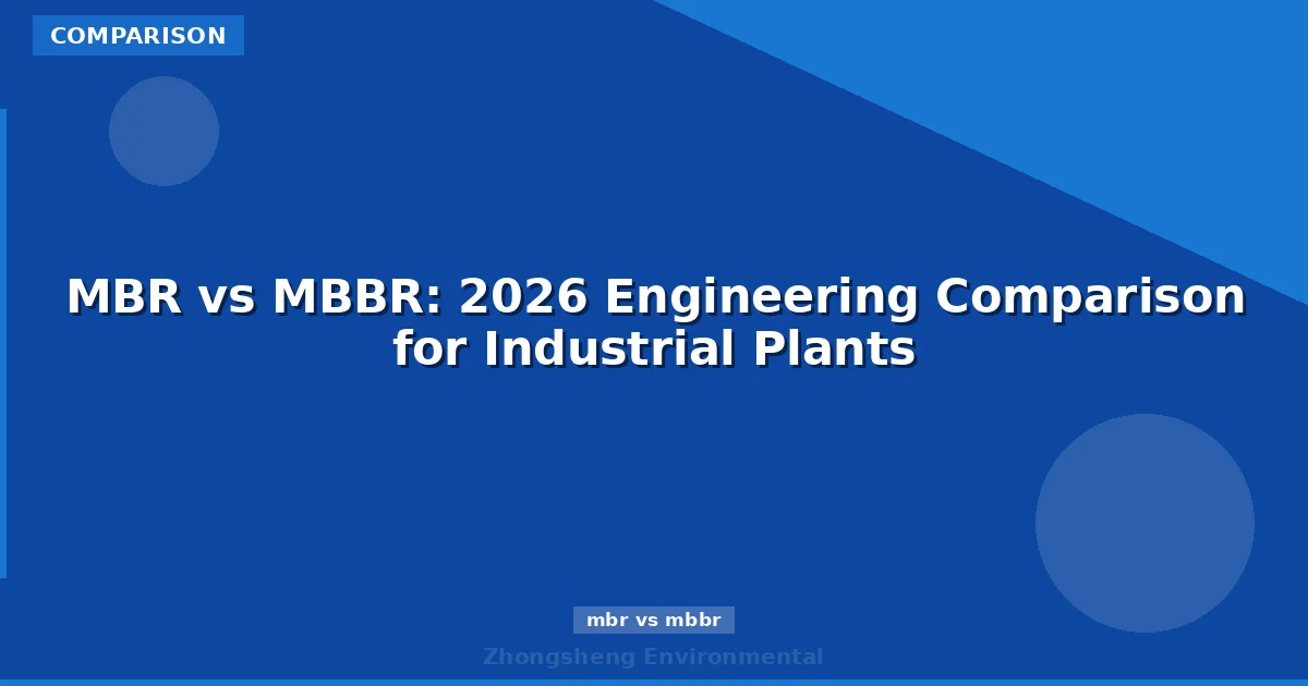 MBR vs MBBR: 2026 Engineering Comparison for Industrial Plants