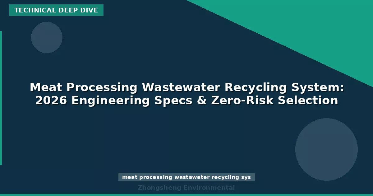 Meat Processing Wastewater Recycling System: 2026 Engineering Specs & Zero-Risk Selection