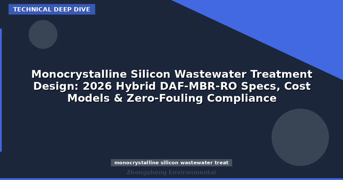 Monocrystalline Silicon Wastewater Treatment Design: 2026 Hybrid DAF-MBR-RO Specs, Cost Models & Zero-Fouling Compliance