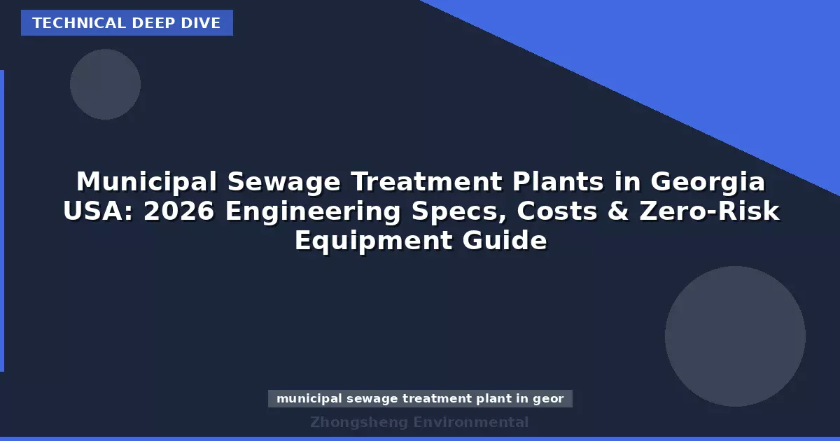 Municipal Sewage Treatment Plants in Georgia USA: 2026 Engineering Specs, Costs & Zero-Risk Equipment Guide