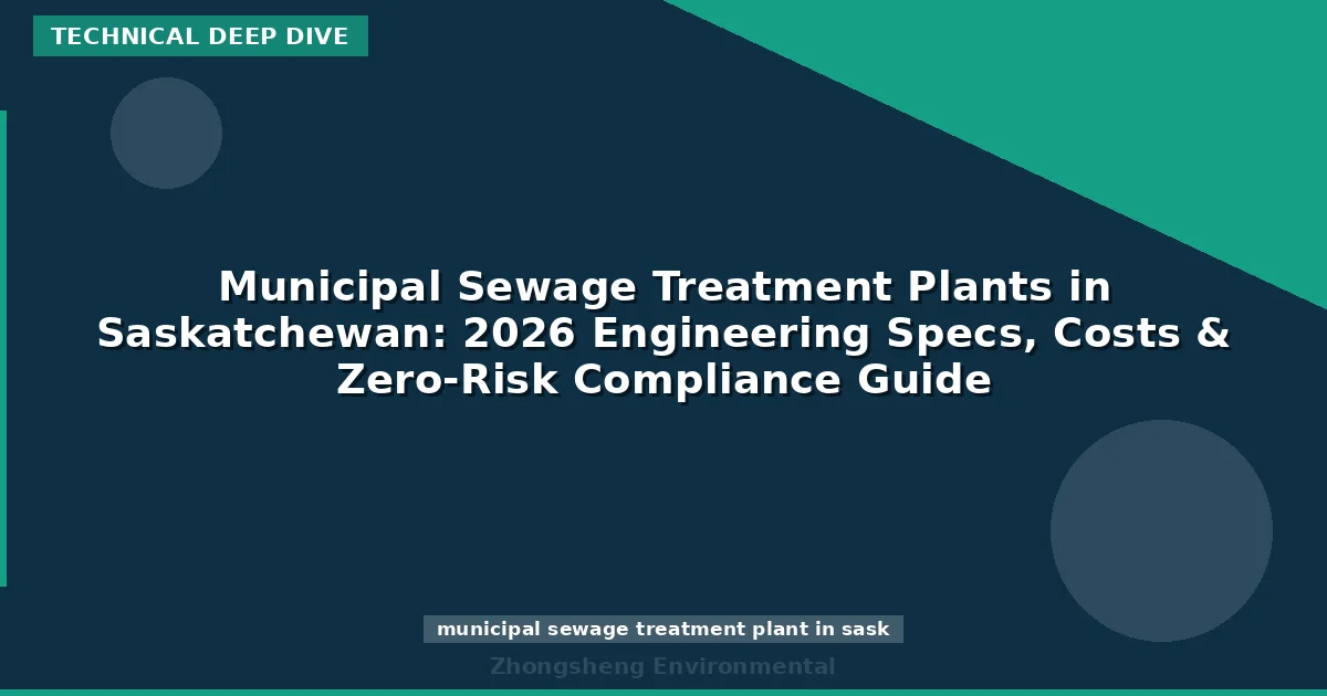 Municipal Sewage Treatment Plants in Saskatchewan: 2026 Engineering Specs, Costs & Zero-Risk Compliance Guide