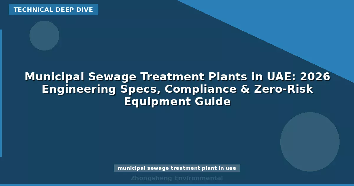 Municipal Sewage Treatment Plants in UAE: 2026 Engineering Specs, Compliance & Zero-Risk Equipment Guide