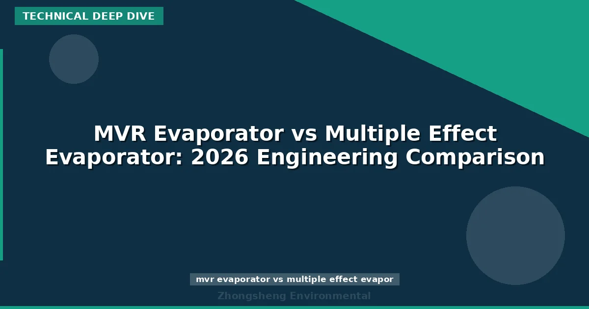 MVR Evaporator vs Multiple Effect Evaporator: 2026 Engineering Comparison