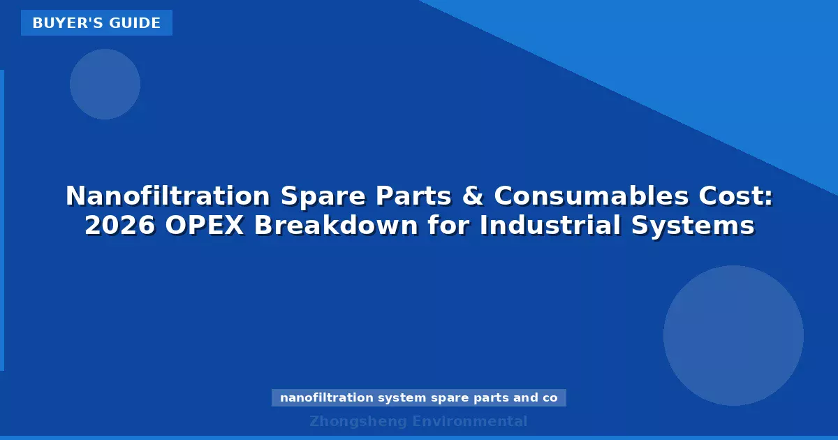 Nanofiltration Spare Parts & Consumables Cost: 2026 OPEX Breakdown for Industrial Systems