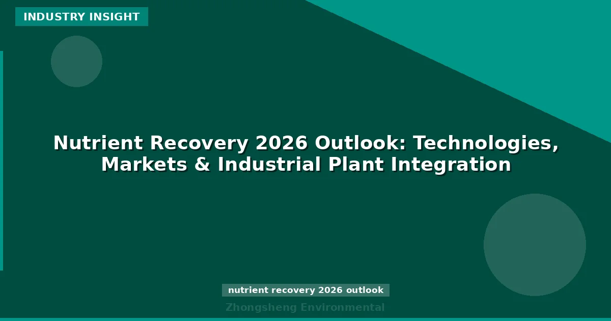 Nutrient Recovery 2026 Outlook: Technologies, Markets & Industrial Plant Integration