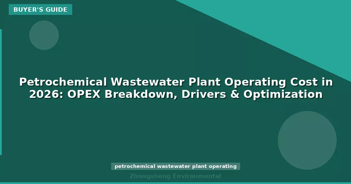Petrochemical Wastewater Plant Operating Cost in 2026: OPEX Breakdown, Drivers & Optimization