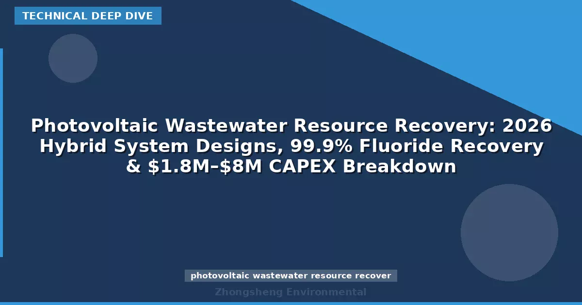 Photovoltaic Wastewater Resource Recovery: 2026 Hybrid System Designs, 99.9% Fluoride Recovery & $1.8M–$8M CAPEX Breakdown