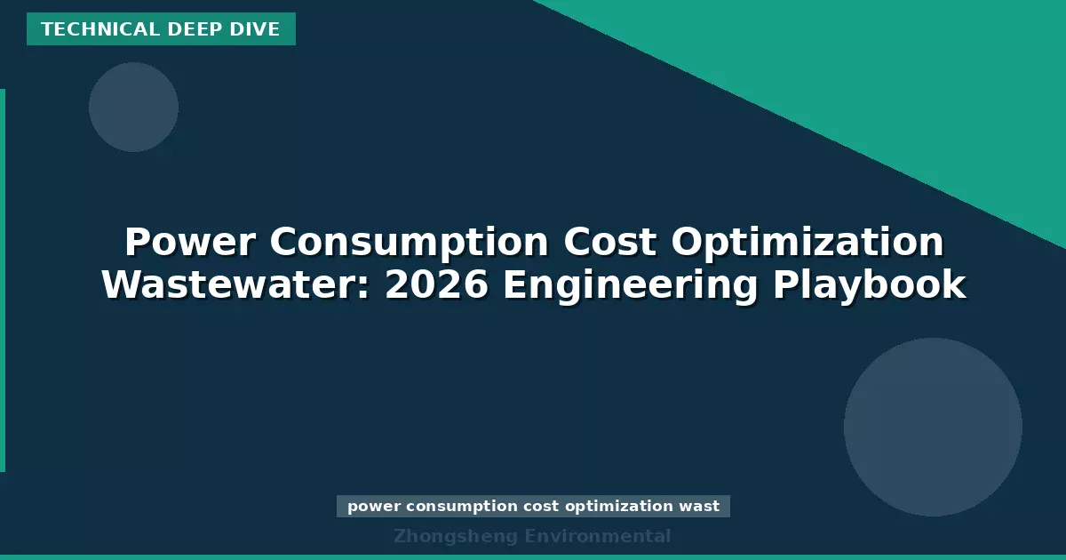 Power Consumption Cost Optimization Wastewater: 2026 Engineering Playbook